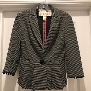 Anthropologie black and white striped jacket.